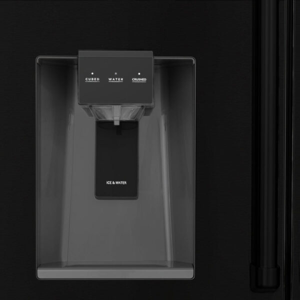ZLINE 36 in. Autograph Edition 21.6 cu. ft Freestanding French Door Refrigerator with Water and Ice Dispenser in Fingerprint Resistant Black Stainless Steel with Polished Gold Accents (RFMZ-W-36-BS-G) - Image 8
