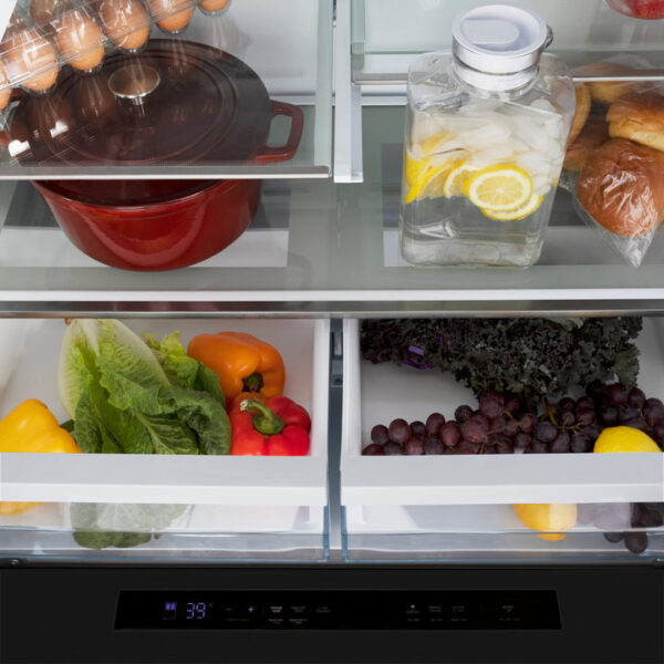 ZLINE 36 in. 21.6 cu. ft Freestanding French Door Fingerprint Resistant Refrigerator with External Water and Ice Dispenser with Filter (RFM-W-WF-36-BS) - Image 7