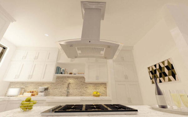 ZLINE 30 in. Island Mount Range Hood in Fingerprint Resistant Stainless Steel & Glass (8GL14iS-30) - Image 2