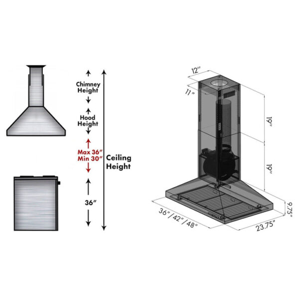 ZLINE Convertible Island Mount Range Hood in Stainless Steel (KL3i) - Image 6