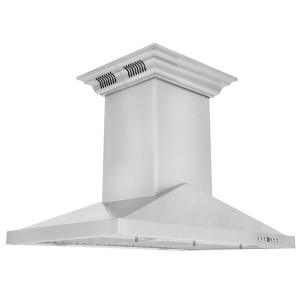ZLINE Ducted Vent Island Mount Range Hood in Stainless Steel with Built-in ZLINE CrownSound Bluetooth Speakers (GL1iCRN-BT) - Image 9