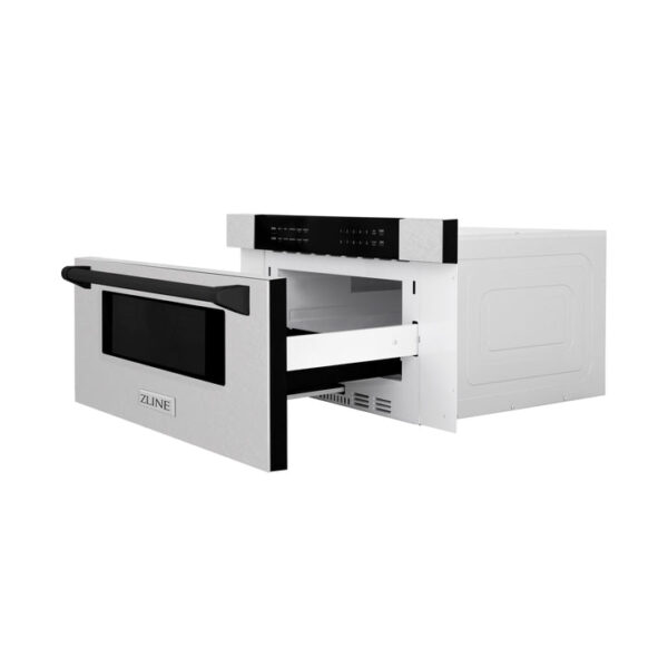 ZLINE Autograph Edition 30 in. 1.2 cu. ft. Built-In Microwave Drawer in Fingerprint Resistant Stainless Steel with Matte Black Accents (MWDZ-30-SS-MB) - Image 5