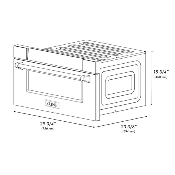 ZLINE 30 in. 1.2 cu. ft. Built-In Microwave Drawer in Fingerprint Resistant Stainless Steel (MWD-30-SS) - Image 5