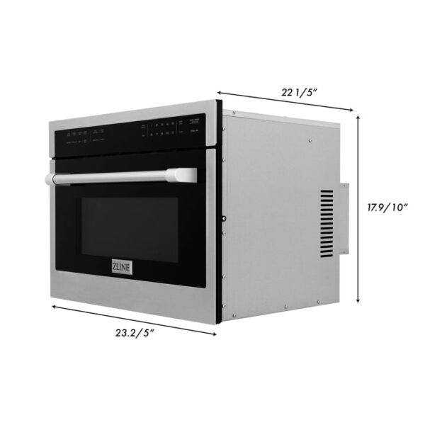 ZLINE 24 in. Black Stainless Steel Built-in Convection Microwave Oven with Speed and Sensor Cooking (MWO-24-BS) - Image 5