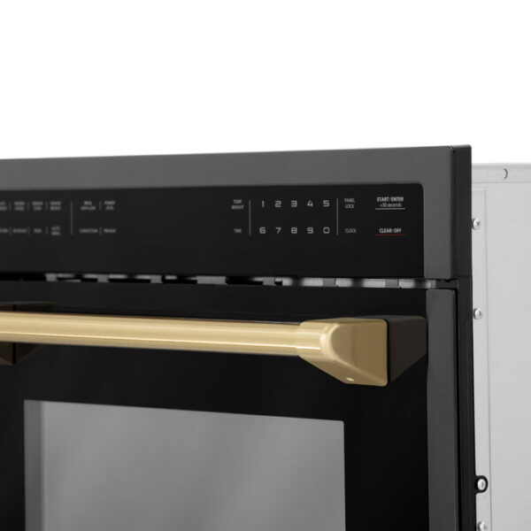 ZLINE Autograph Edition 24 in. 1.6 cu ft. Built-in Convection Microwave Oven in Black Stainless Steel with Champagne Bronze Accents (MWOZ-24-BS-CB) - Image 8