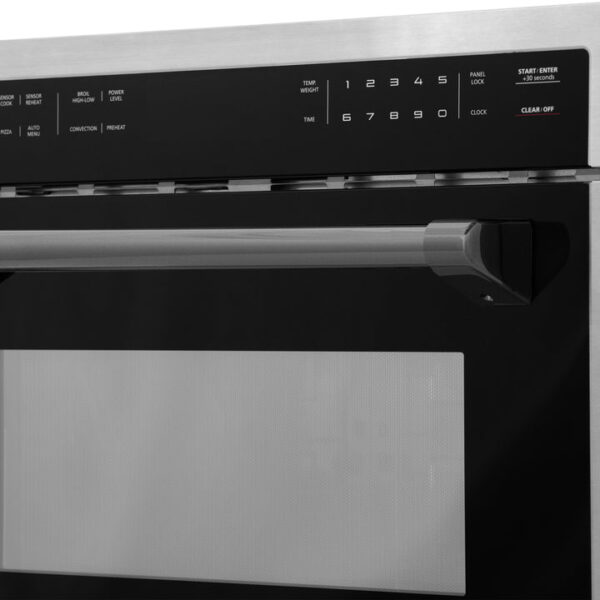 ZLINE Autograph Edition 24 in. 1.6 cu ft. Built-in Convection Microwave Oven in Stainless Steel with Matte Black Accents (MWOZ-24-MB) - Image 5