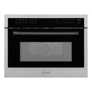 ZLINE Autograph Edition 24 in. 1.6 cu ft. Built-in Convection Microwave Oven in Stainless Steel with Matte Black Accents (MWOZ-24-MB)