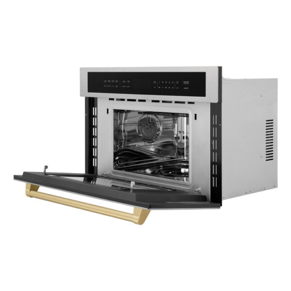 ZLINE Autograph Edition 30 in. 1.6 cu ft. Built-in Convection Microwave Oven in Stainless Steel with Champagne Bronze Accents (MWOZ-30-CB) - Image 9