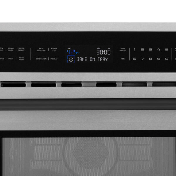 ZLINE Autograph Edition 30 in. 1.6 cu ft. Built-in Convection Microwave Oven in Fingerprint Resistant Stainless Steel with Matte Black Accents (MWOZ-30-SS-MB) - Image 5