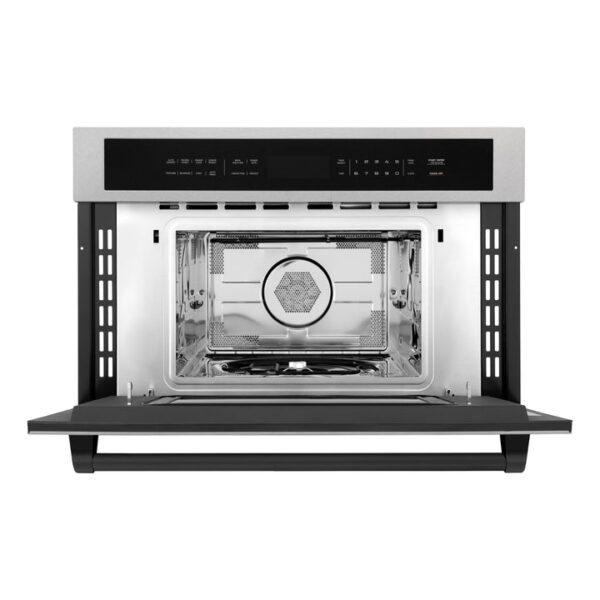 ZLINE Autograph Edition 30 in. 1.6 cu ft. Built-in Convection Microwave Oven in Fingerprint Resistant Stainless Steel with Matte Black Accents (MWOZ-30-SS-MB) - Image 7