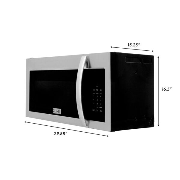 ZLINE Stainless Steel Over the Range Convection Microwave Oven with Modern Handle (MWO-OTR-30) - Image 7
