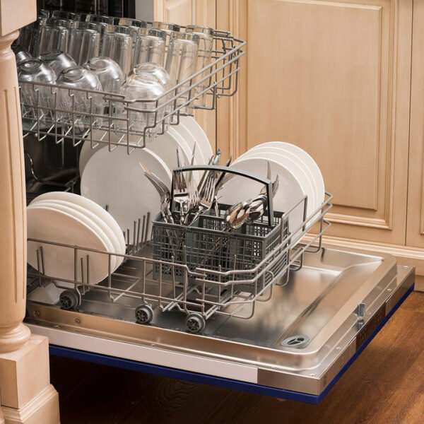 ZLINE 24 in. Top Control Dishwasher with Blue Matte Panel and Modern Style Handle, 52dBa (DW-BM-H-24) - Image 4