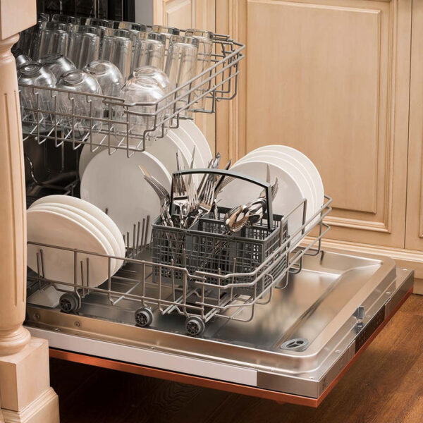 ZLINE 24 in. Top Control Dishwasher with Copper Panel and Modern Style Handle, 52dBa (DW-C-24) - Image 3