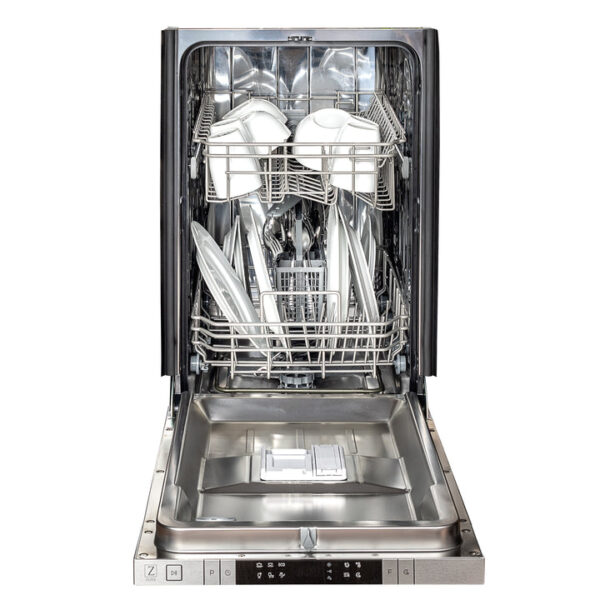 ZLINE 18 in. Compact Top Control Dishwasher with White Matte Panel and Traditional Handle, 52dBa (DW-WM-18) - Image 3