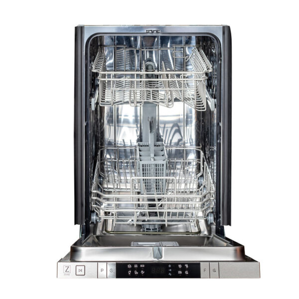 ZLINE 18 in. Compact Top Control Dishwasher with White Matte Panel and Traditional Handle, 52dBa (DW-WM-18) - Image 4