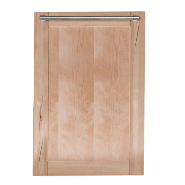 ZLINE 18 in. Compact Top Control Dishwasher with Unfinished Wooden Panel and Traditional Handle, 52dBa (DW-UF-H-18)