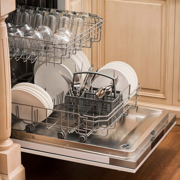 ZLINE 24 in. Top Control Dishwasher with White Matte Panel and Modern Style Handle, 52dBa (DW-WM-H-24) - Image 3