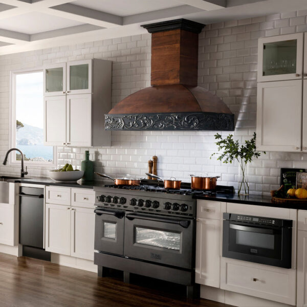 ZLINE 48 in. 6.0 cu. ft. Dual Fuel Range with Gas Stove and Electric Oven in Black Stainless Steel with Brass Burners (RAB-BR-48) - Image 23