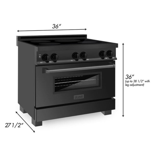 ZLINE 36 in. 4.6 cu. ft. Induction Range with a 4 Element Stove and Electric Oven in Black Stainless Steel (RAIND-BS-36) - Image 2