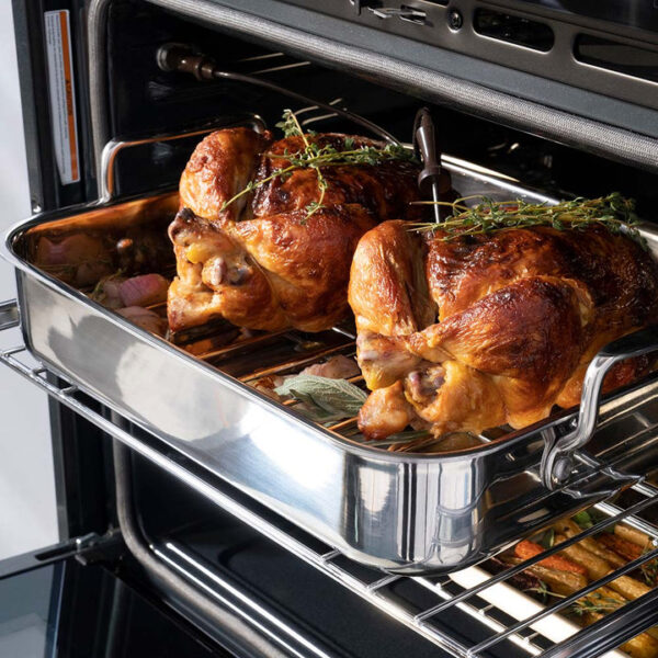 ZLINE 30 in. Autograph Edition Single Wall Oven with Self Clean and True Convection in Black Stainless Steel and Champagne Bronze Accents (AWSZ-30-BS-CB) - Image 7