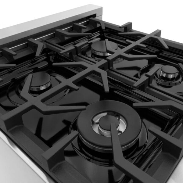 ZLINE 30 in. 4.0 cu. ft. Dual Fuel Range with Gas Stove and Electric Oven in Stainless Steel with Black Matte Door (RA-BLM-30) - Image 17