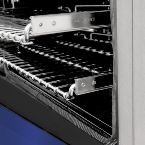 ZLINE 24 in. Professional Dual Fuel Range in Fingerprint Resistant Stainless Steel with Blue Matte Door (RAS-BM-24) - Image 8