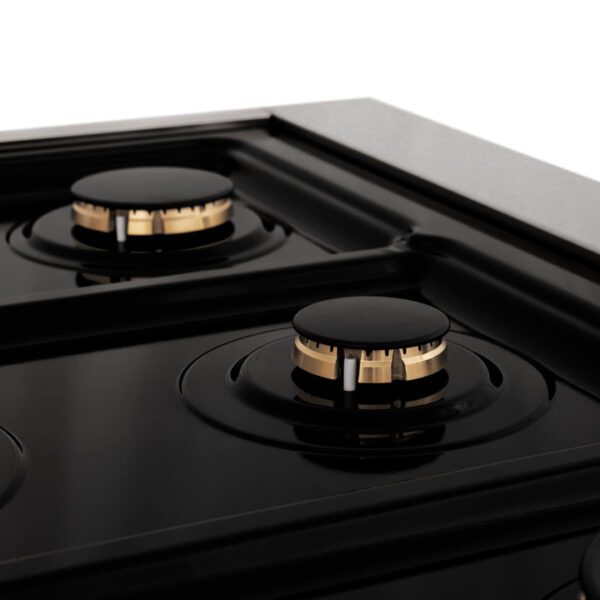 ZLINE Autograph Edition 60 in. 7.4 cu. ft. Dual Fuel Range with Gas Stove and Electric Oven in DuraSnow Stainless Steel with White Matte Door and Matte Black Accents (RASZ-WM-60-MB) - Image 3