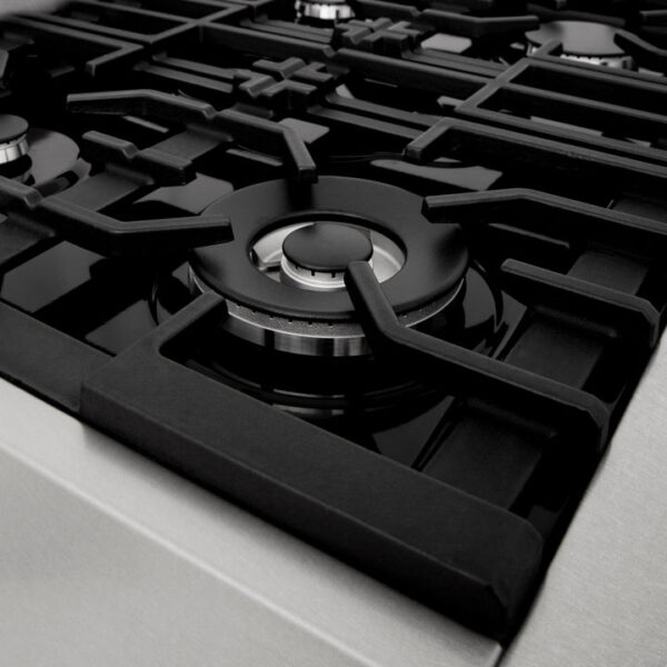 ZLINE 48 in. Porcelain Gas Stovetop in DuraSnow Stainless Steel with 7 Gas Burners and Griddle (RTS-48) - Image 11