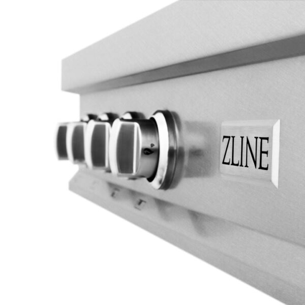 ZLINE 48 in. Porcelain Gas Stovetop in DuraSnow Stainless Steel with 7 Gas Burners and Griddle (RTS-48) - Image 8