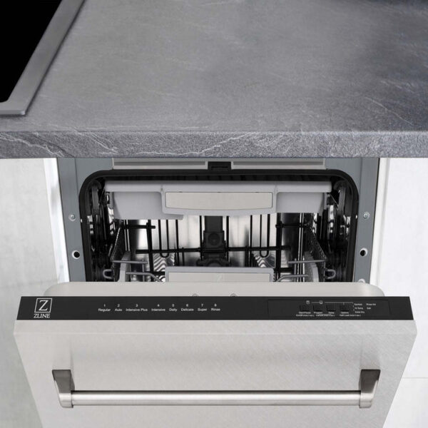 ZLINE 18 in. Tallac Series 3rd Rack Top Control Dishwasher in a Stainless Steel Tub with Fingerprint Resistant Stainless Steel Panel, 51dBa (DWV-SN-18) - Image 10