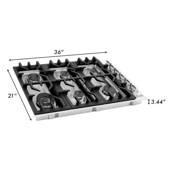 ZLINE 36 in. Dropin Cooktop With 6 Gas Burners (RC36) - Image 6