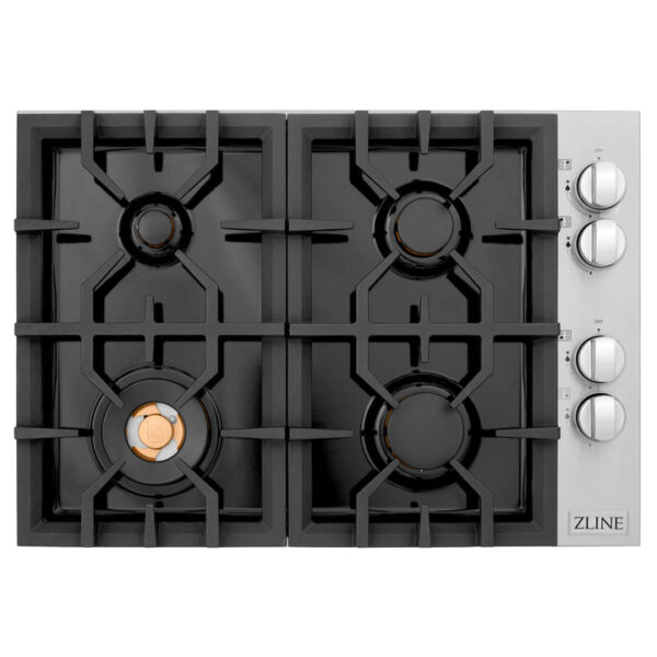 ZLINE 30 in. Dropin Cooktop with 4 Gas Brass Burners and Black Porcelain Top (RC-BR-30-PBT) - Image 13