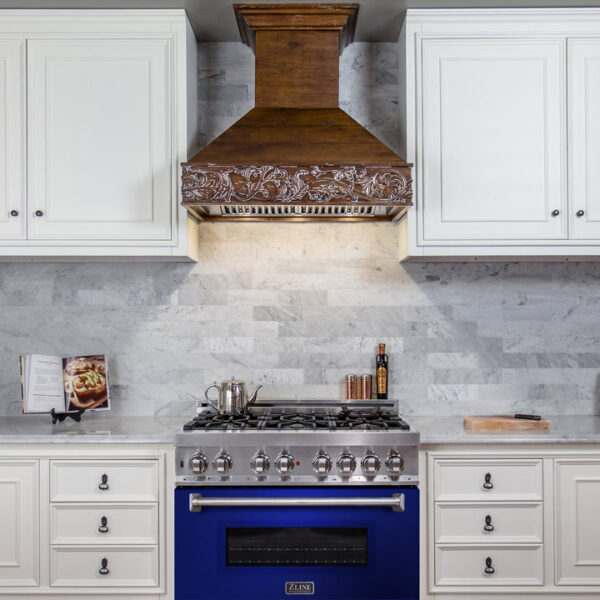 ZLINE 36 in. Dual Fuel Range with Gas Stove and Electric Oven in Stainless Steel with Blue Matte Door (RA-BM-36) - Image 6