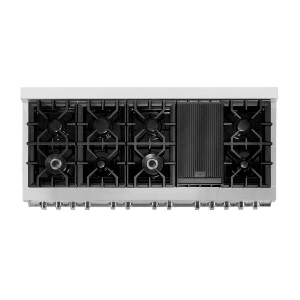 ZLINE 60 in. 7.4 cu. ft. Dual Fuel Range with Gas Stove and Electric Oven in Fingerprint Resistant Stainless Steel with Black Matte Door (RAS-BLM-60) - Image 14