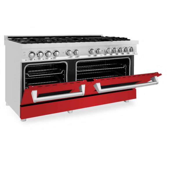 ZLINE 60 in. 7.4 cu. ft. Dual Fuel Range with Gas Stove and Electric Oven in Stainless Steel with White Matte Door (RA-WM-60) - Image 18
