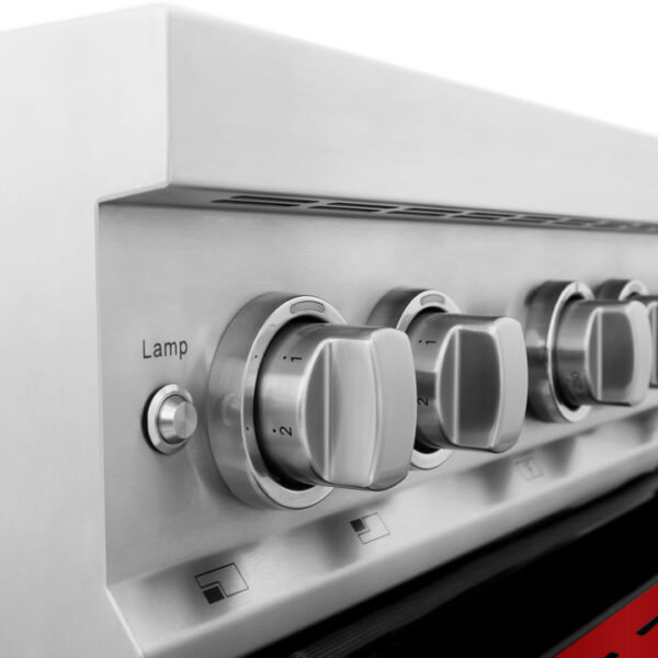 ZLINE 30 in. 4.0 cu. ft. Induction Range with a 4 Induction Element Stove and Electric Oven in Stainless Steel with Red Gloss Door (RAIND-RG-30) - Image 5