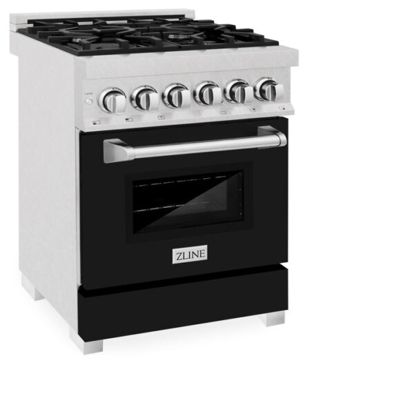 ZLINE 24 in. Professional Dual Fuel Range in Fingerprint Resistant Stainless Steel with Red Gloss Door (RAS-RG-24) - Image 11