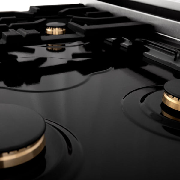 ZLINE Autograph Edition 24 in. 2.8 cu. ft. Range with Gas Stove and Gas Oven in Stainless Steel with Polished Gold Accents (RGZ-24-G) - Image 3