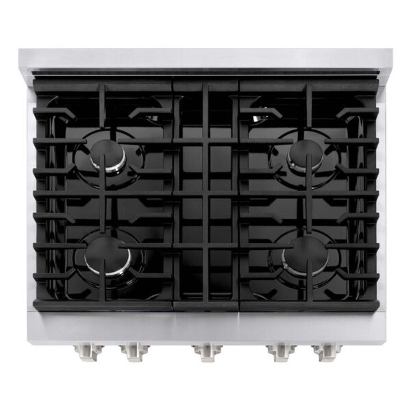 ZLINE 30 in. 4.2 cu. ft. 4 Burner Gas Range with Convection Gas Oven in Stainless Steel (SGR30) - Image 9