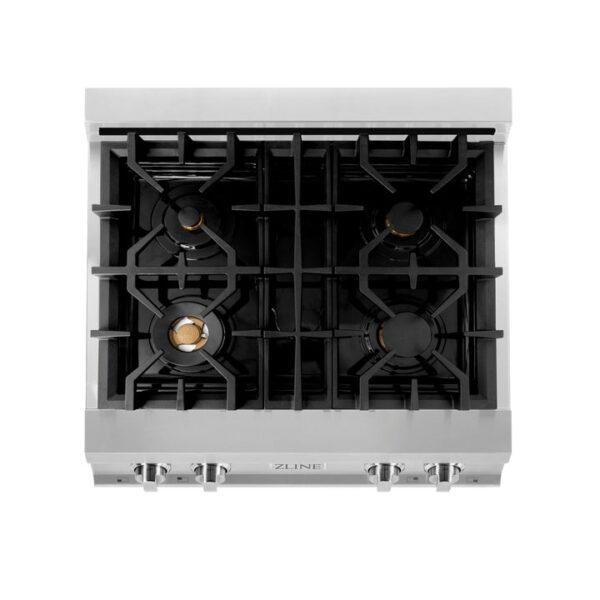 ZLINE 30 in. Porcelain Gas Stovetop with 4 Gas Brass Burners (RT-BR-30) - Image 9