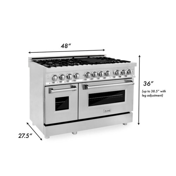 ZLINE 48 in. Professional Dual Fuel Range in Stainless Steel (RA48) - Image 7