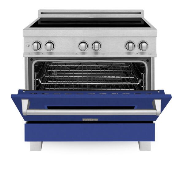 ZLINE 36 in. Induction Range in Fingerprint Resistant Stainless Steel with Blue Matte Door (RAINDS-BM-36) - Image 8