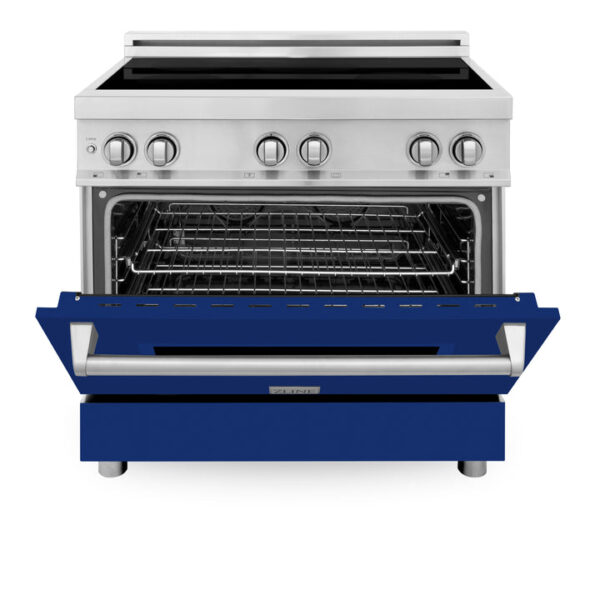 ZLINE 36 in. 4.6 cu. ft. Induction Range with a 4 Element Stove and Electric Oven with Blue Matte Door (RAIND-BM-36) - Image 8