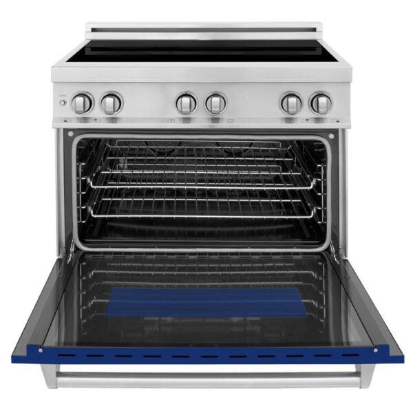 ZLINE 36 in. 4.6 cu. ft. Induction Range with a 4 Element Stove and Electric Oven with Blue Matte Door (RAIND-BM-36) - Image 7