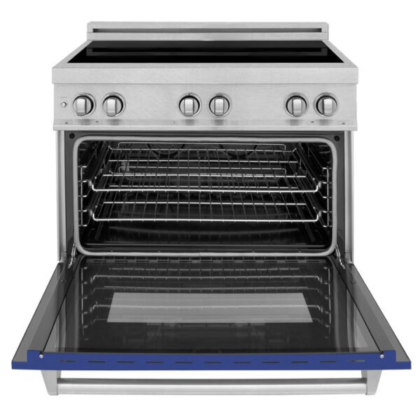 ZLINE 36 in. Induction Range in Fingerprint Resistant Stainless Steel with Blue Matte Door (RAINDS-BM-36) - Image 7