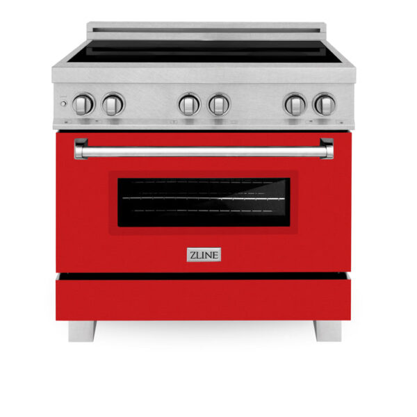 ZLINE 36 in. Induction Range in Fingerprint Resistant Stainless Steel with Red Matte Door (RAINDS-RM-36) - Image 9