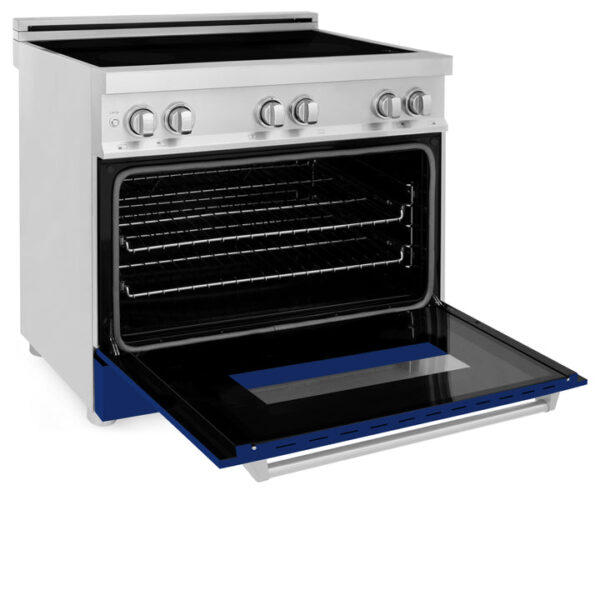 ZLINE 36 in. 4.6 cu. ft. Induction Range with a 4 Element Stove and Electric Oven with Blue Matte Door (RAIND-BM-36) - Image 4