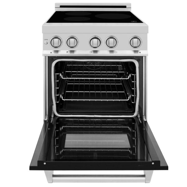 ZLINE 24 In. 2.8 cu. ft. Induction Range with a 3 Element Stove and Electric Oven in Stainless Steel with Black Matte Door (RAIND-BLM-24) - Image 6