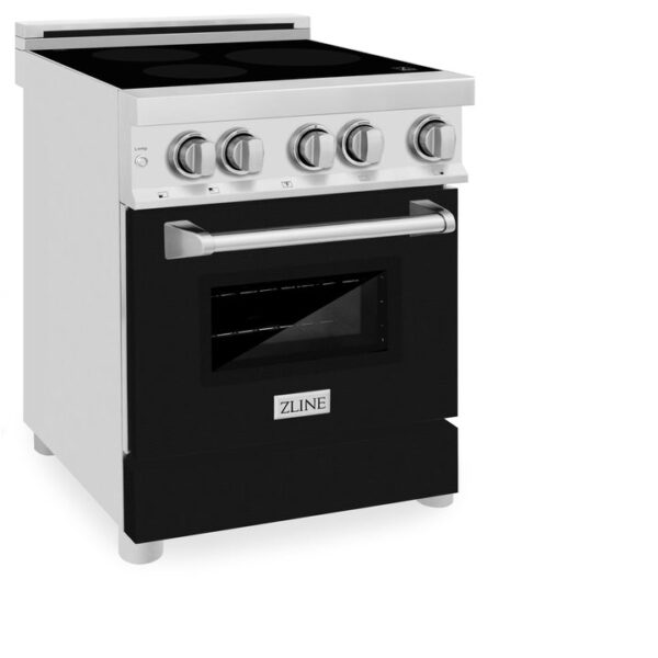 ZLINE 24 In. 2.8 cu. ft. Induction Range with a 3 Element Stove and Electric Oven in Stainless Steel with Black Matte Door (RAIND-BLM-24) - Image 4