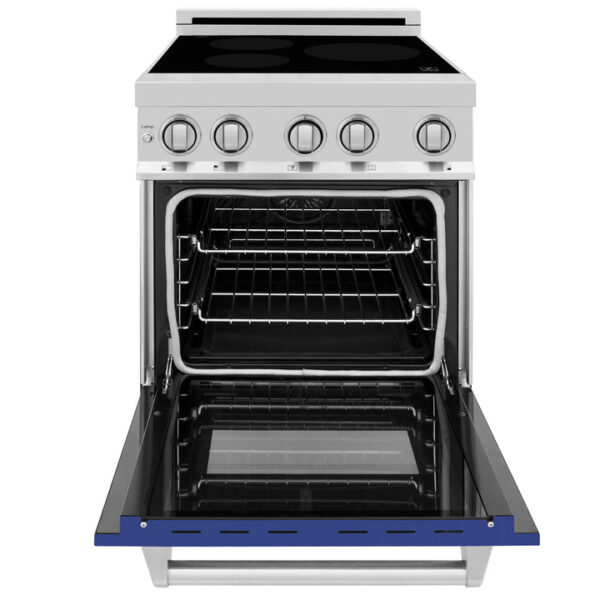 ZLINE 24 IN. 2.8 cu. ft. Induction Range with a 3 Element Stove and Electric Oven in Stainless Steel with Blue Matte Door(RAIND-BM-24) - Image 8